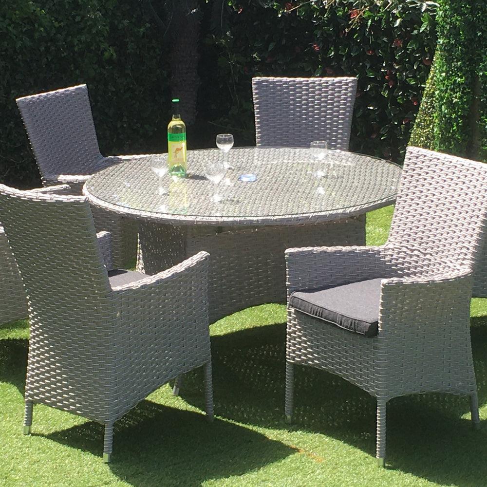 Victoria 6-Seater Round Rattan Dining Set - Choice Stores