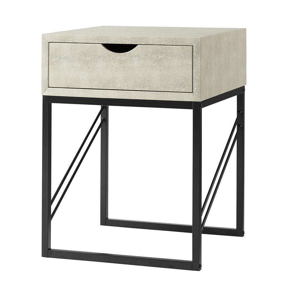 Walker Edison Vetti Drawer Faux Shagreen One Drawer Side Table | 24in - Choice Stores