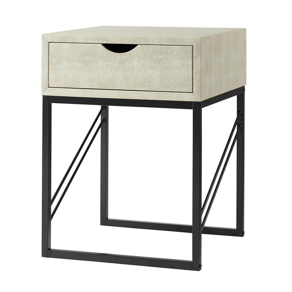 Walker Edison Vetti Drawer Faux Shagreen One Drawer Side Table | 24in - Choice Stores