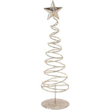 Warm White LED Battery Operated Gold Glitter Swirl Tree Decoration | 40cm - Choice Stores