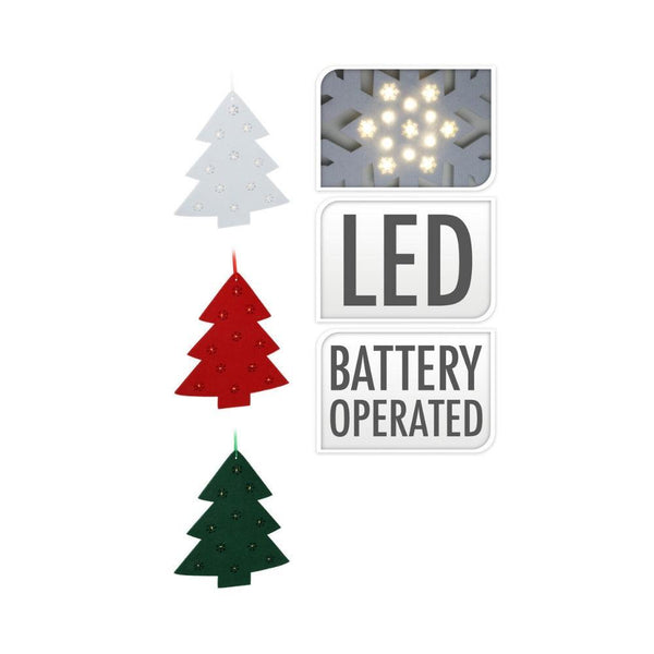 Warm White LED Battery Operated Hanging Christmas Tree Decoration | 37cm - Choice Stores