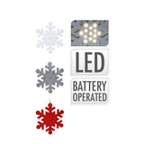 Warm White LED Battery Operated Hanging Snowflake Felt Decoration | 35cm - Choice Stores