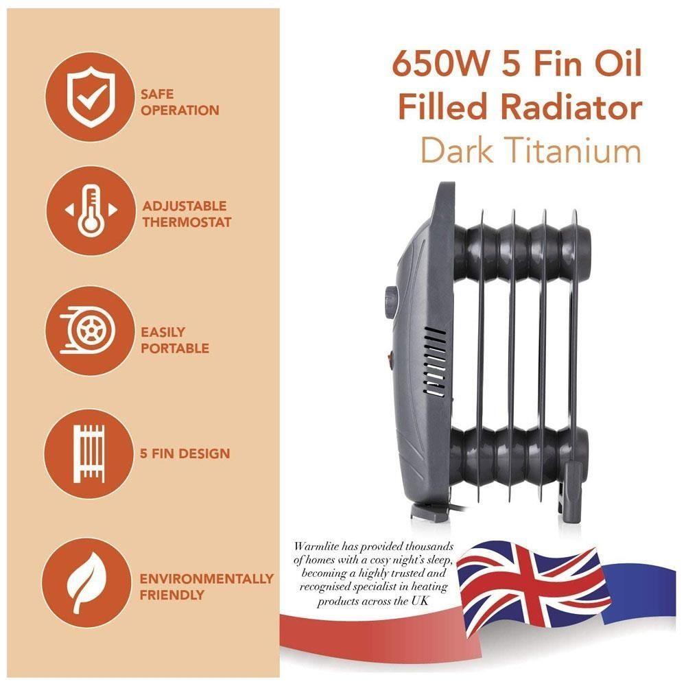 Warmlite Oil Filled Radiator | 650W - Choice Stores