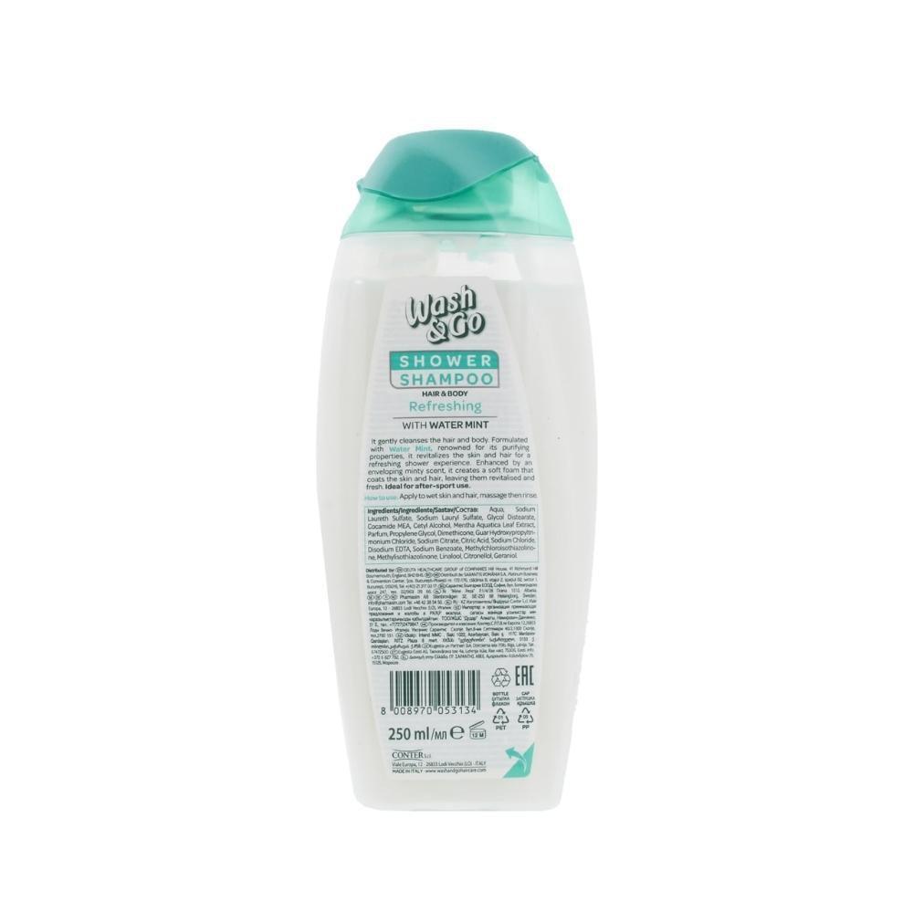 Wash &amp; Go Shower Shampoo Hair &amp; Body With Refreshing Mint | 250ml - Choice Stores