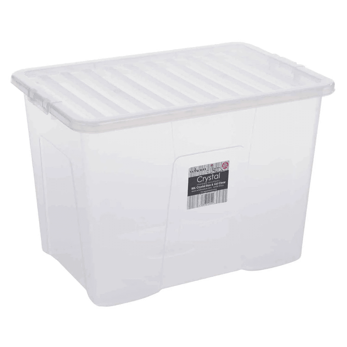 Wham Crystal Storage Box and Lid Clear | 80 Litre - Choice Stores