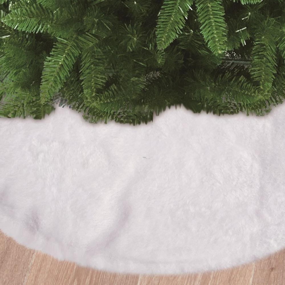 White Snow Effect White Plush Tree Skirt - Choice Stores