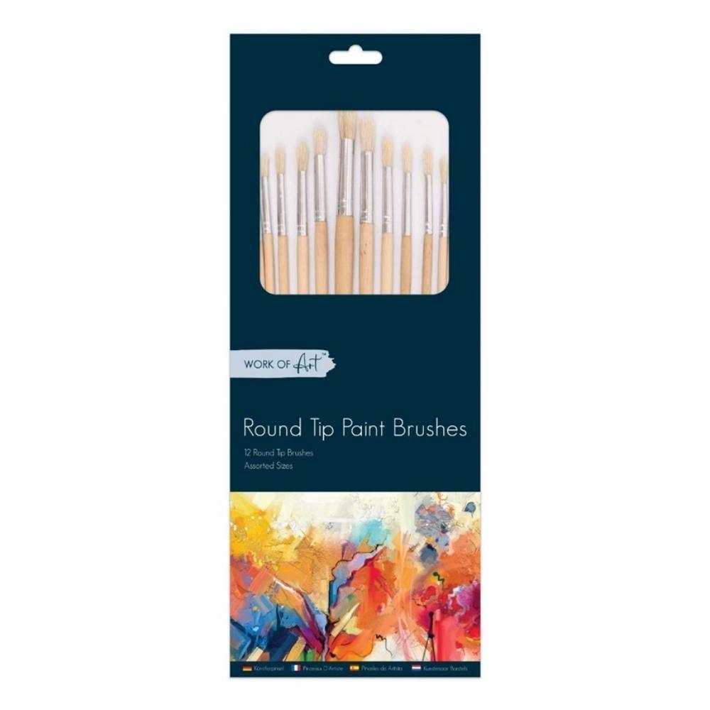 Work of Art Round Tip Paint Brushes | 12 Pack - Choice Stores