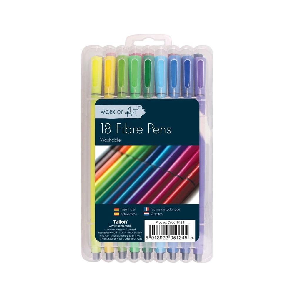 Work Of Art Washable Coloured Fibre Pens | 18 Pack - Choice Stores