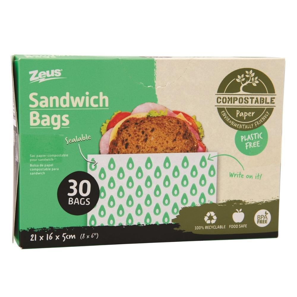 Zeus Compostable Medium Sandwich Bags | Pack of 30 - Choice Stores