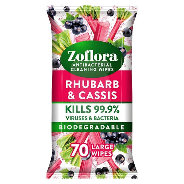 Zoflora Rhubarb & Cassis Multi-Surface Cleaning Wipes | Pack of 70 - Choice Stores