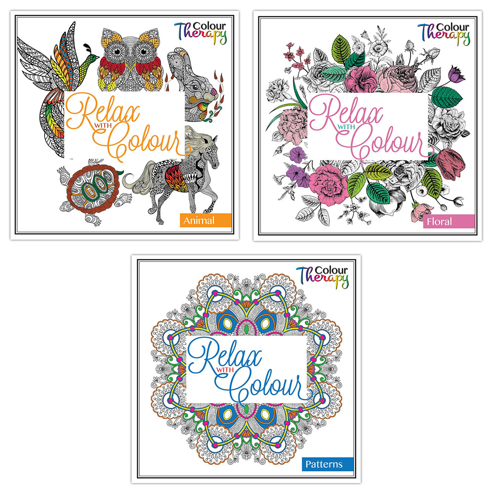 Just Stationery Adult Colouring Book | 3 Assorted