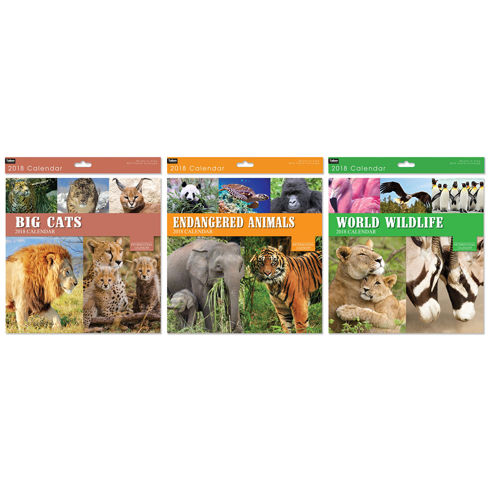 Just Stationery 2022 Wildlife Calendar | 3 Assorted