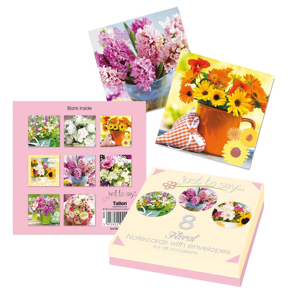 Just To Say Adult Floral Note Cards For All Occasions | Pack of 10