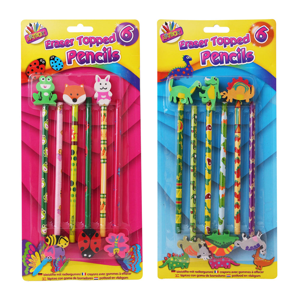 Artbox Eraser Topper Pencils | Pack of 6