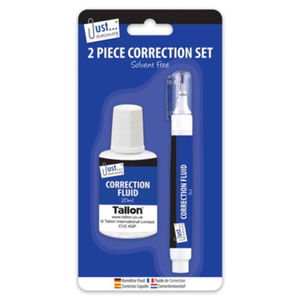 Just Stationery Pen And Bottle Correction Set | Pack of 2