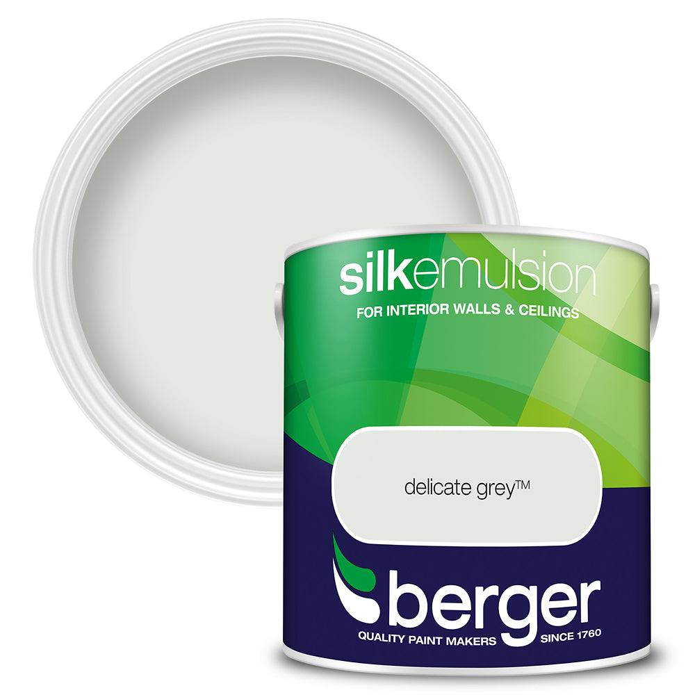 berger walls and ceilings silk emulsion paint  delicate grey