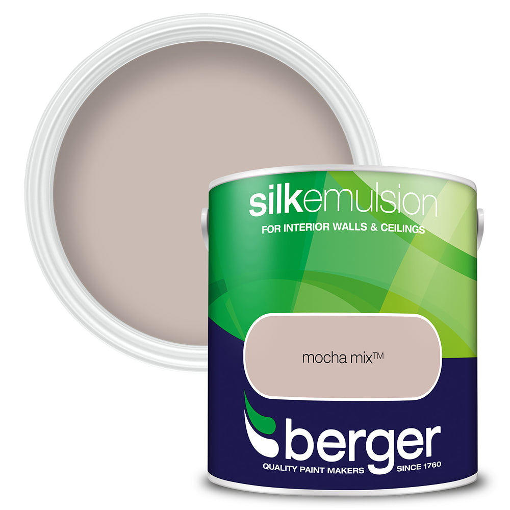 berger walls and ceilings silk emulsion paint  mocha mix