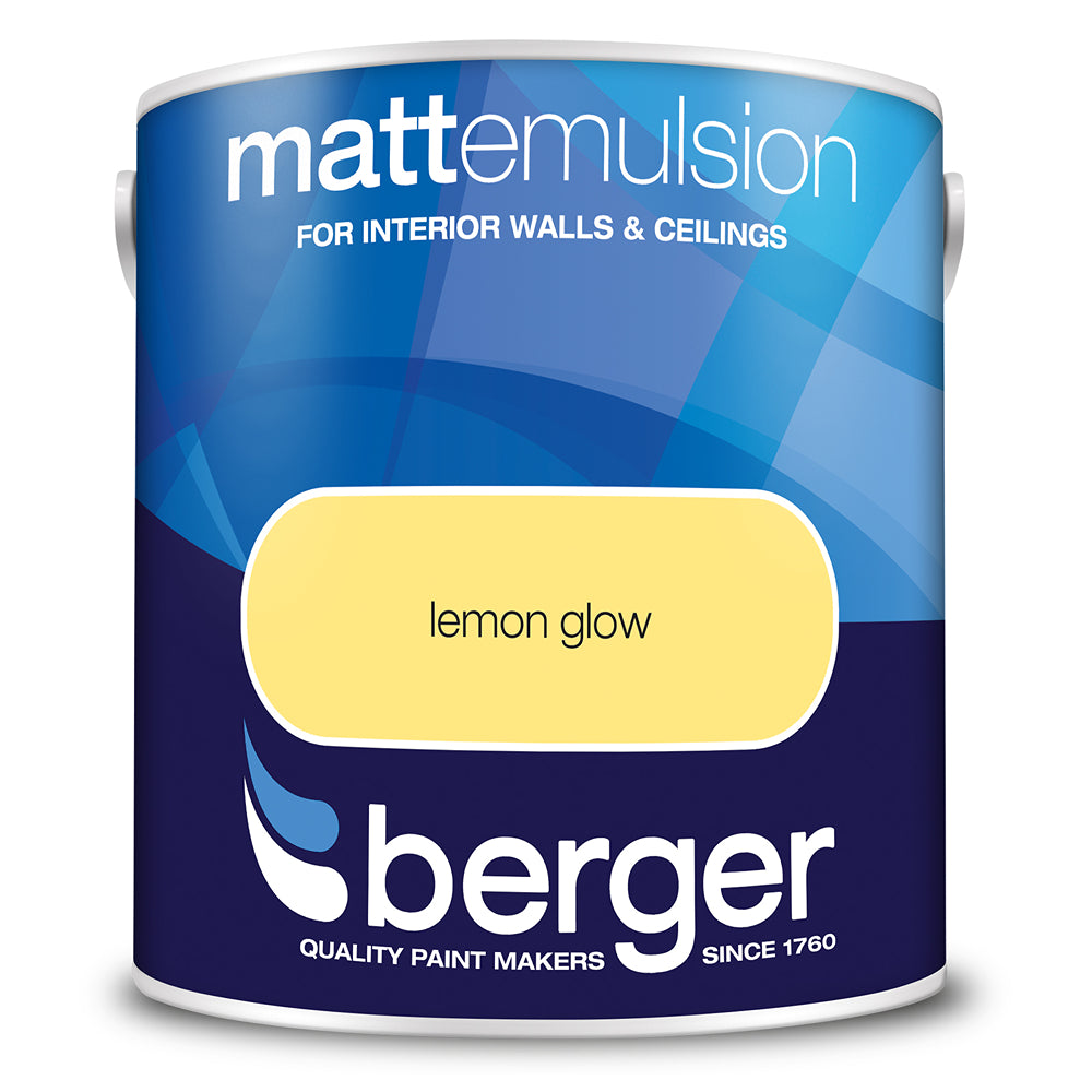 berger walls and ceilings matt emulsion paint  lemon glow