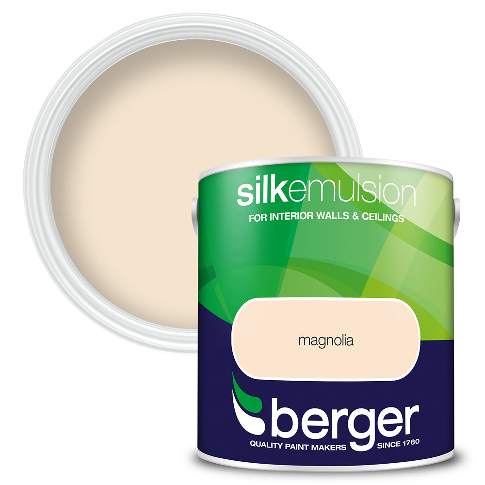 berger walls and ceilings silk emulsion paint  magnolia