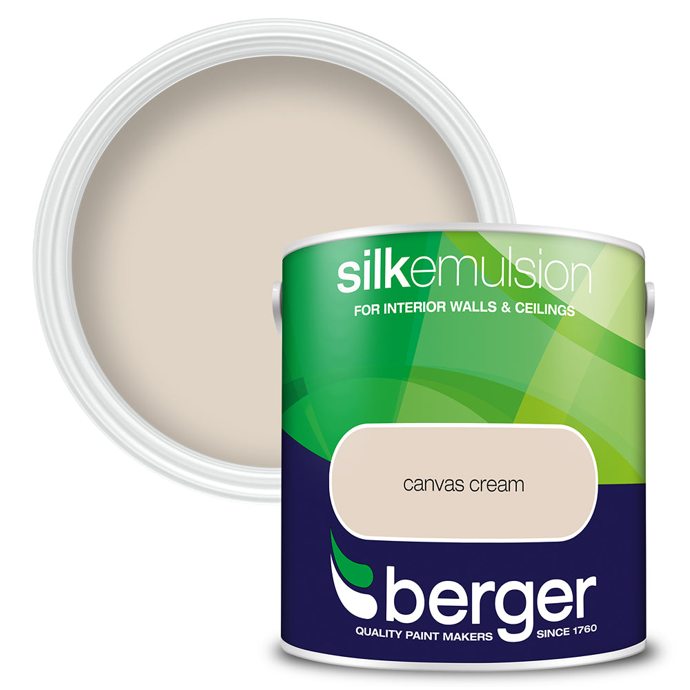 berger walls and ceilings silk emulsion paint  canvas cream