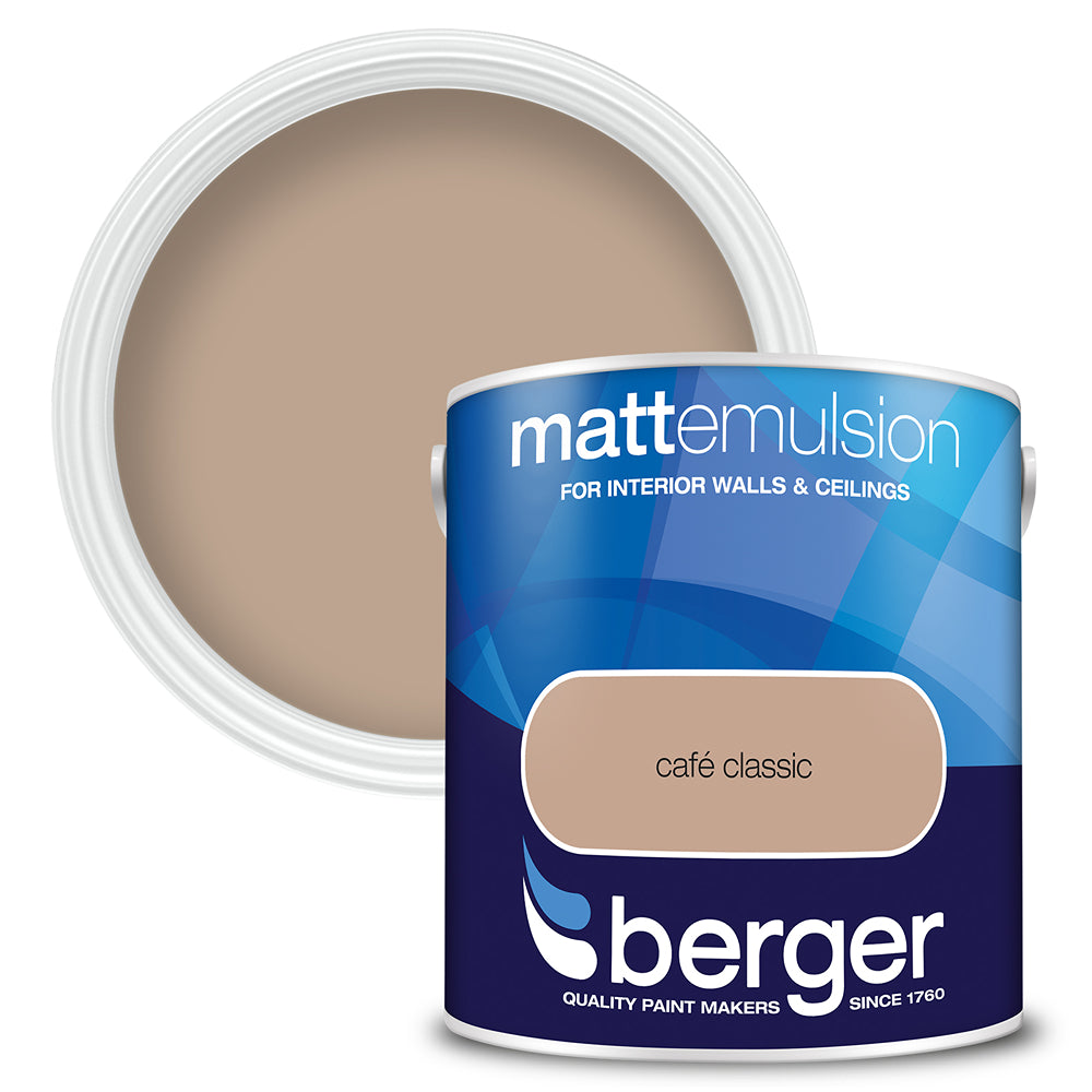 berger walls and ceilings matt emulsion paint  cafe classic