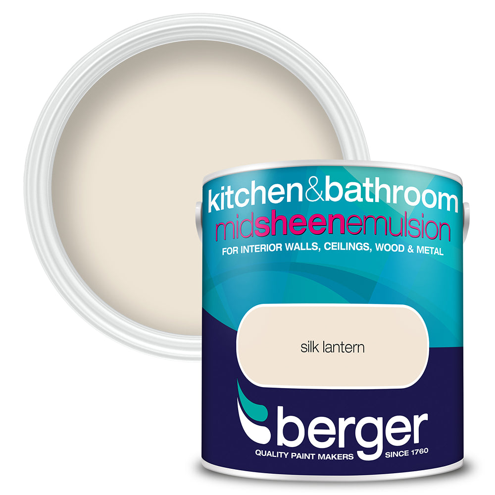 berger kitchen and bathroom mid sheen emulsion paint  silk lantern