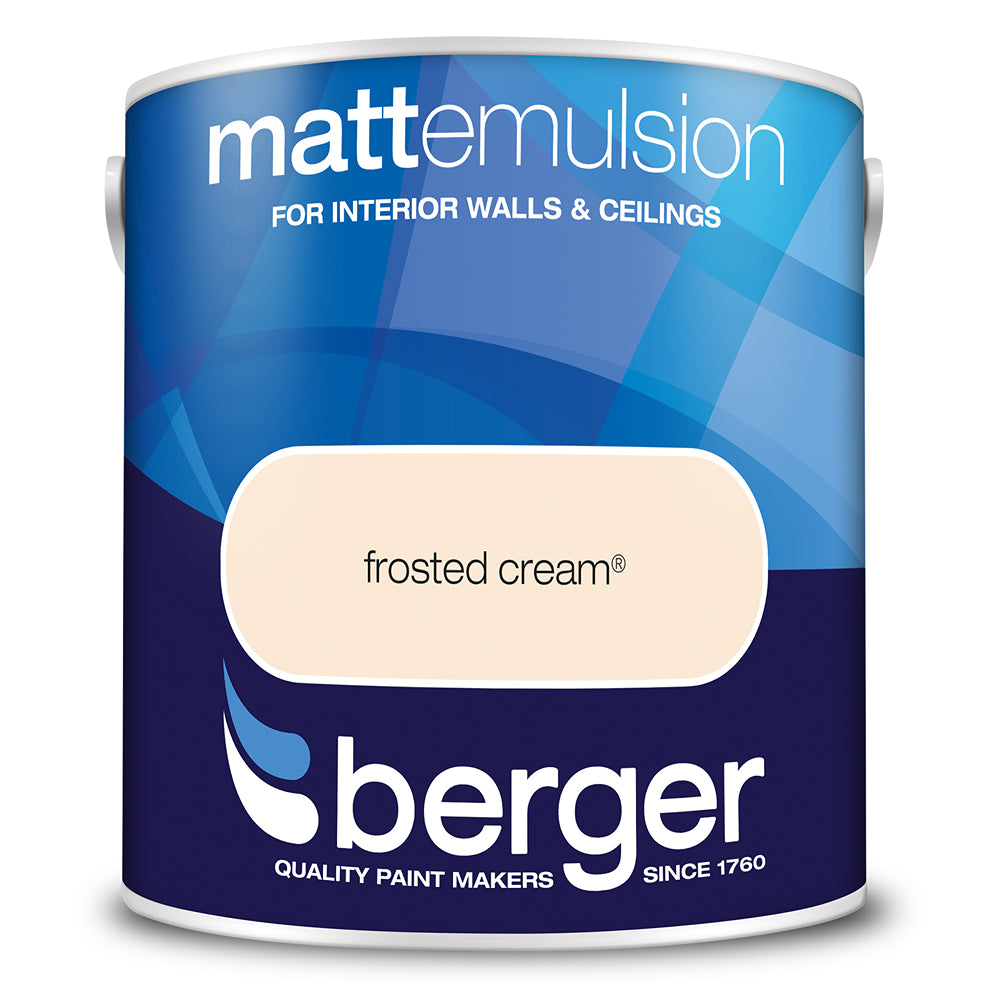 berger walls and ceilings matt emulsion paint  frosted cream