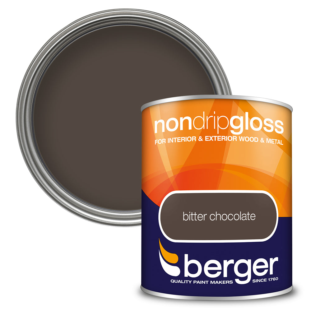 berger non drip gloss interior and exterior paint  bitter chocolate