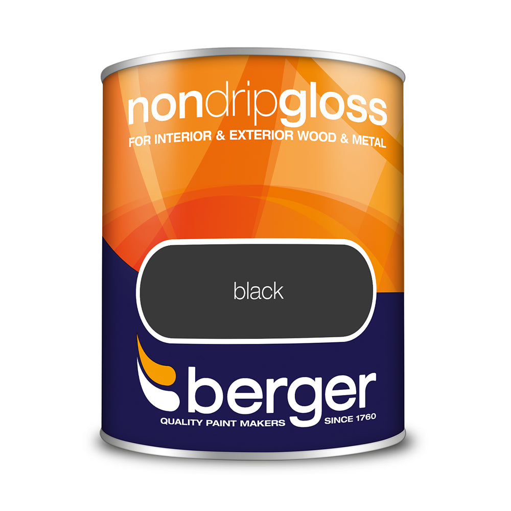 berger non drip gloss interior and exterior paint  black