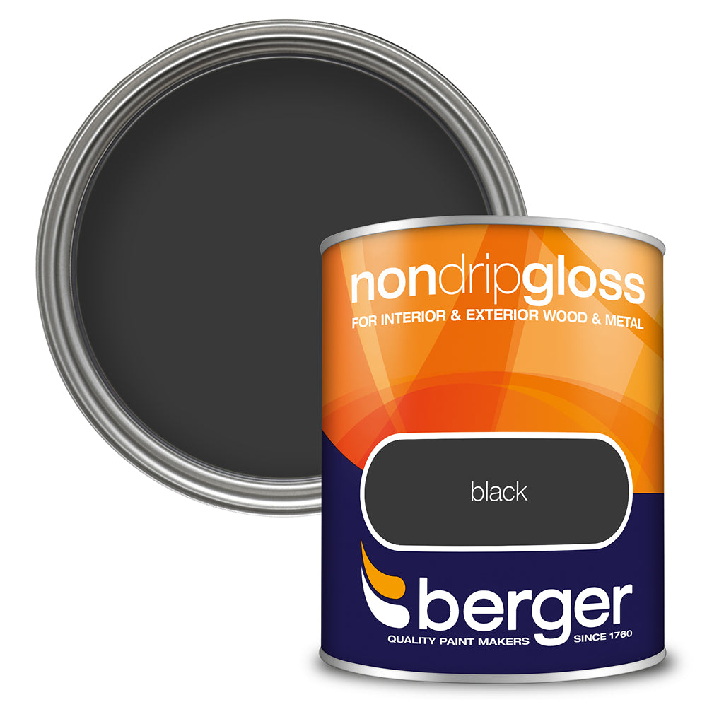 berger non drip gloss interior and exterior paint  black
