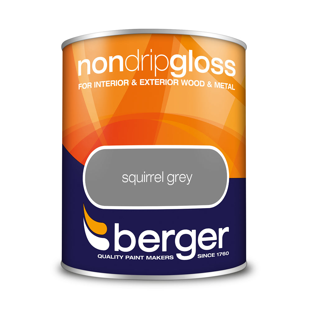 berger non drip gloss interior and exterior paint  squirrel grey