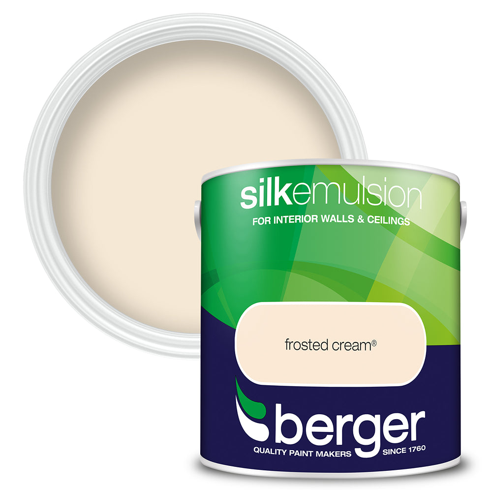 berger walls and ceilings silk emulsion paint  frosted cream