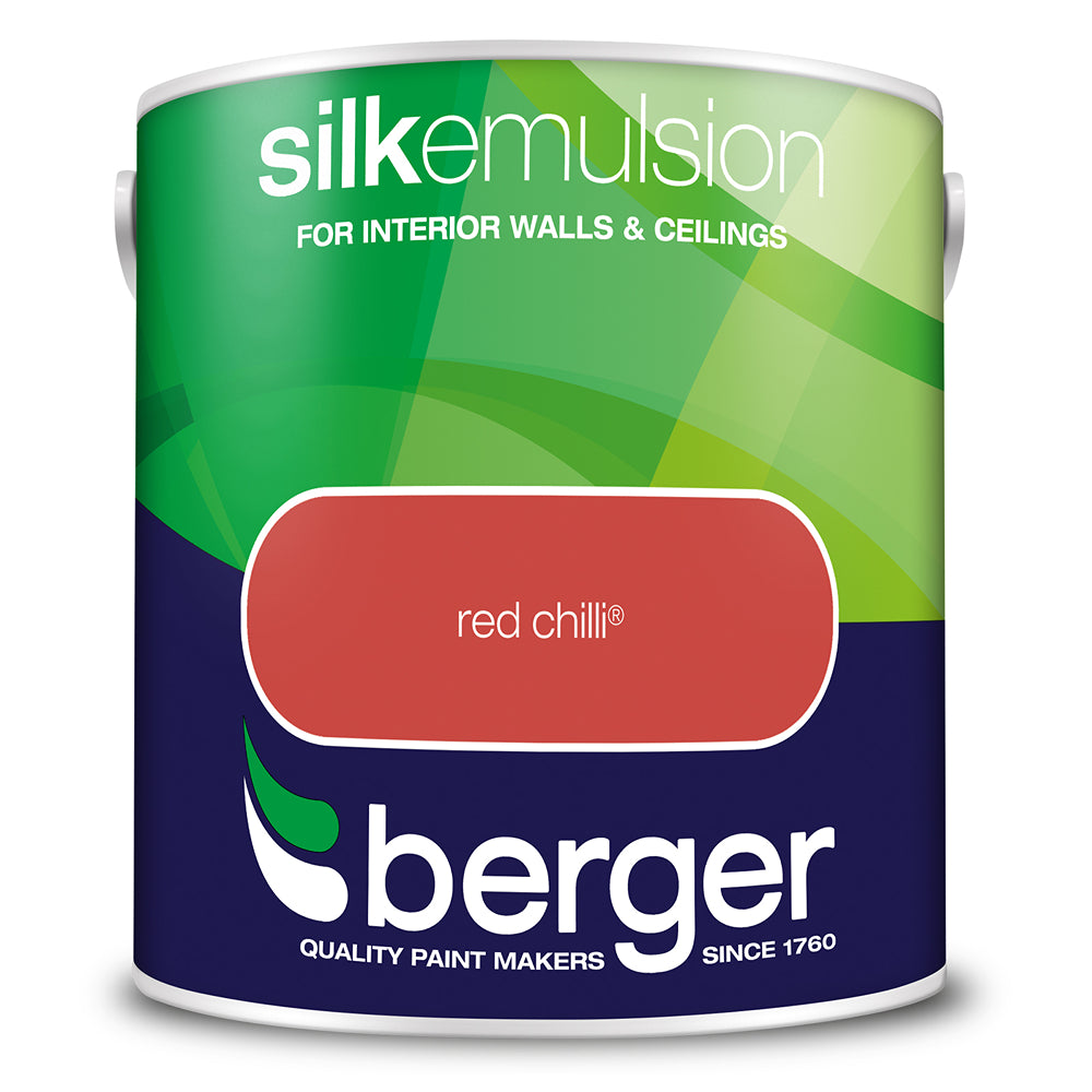 berger walls and ceilings silk emulsion paint  red chilli