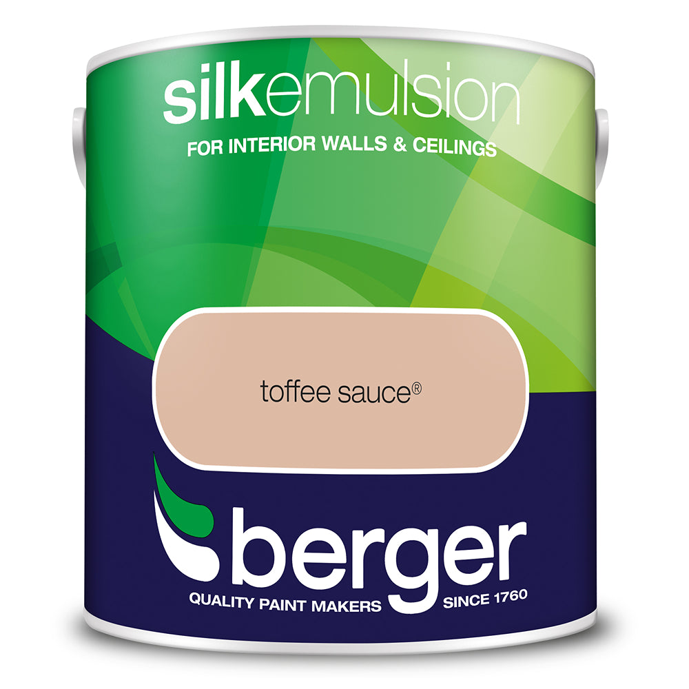berger walls and ceilings silk emulsion paint  toffee sauce