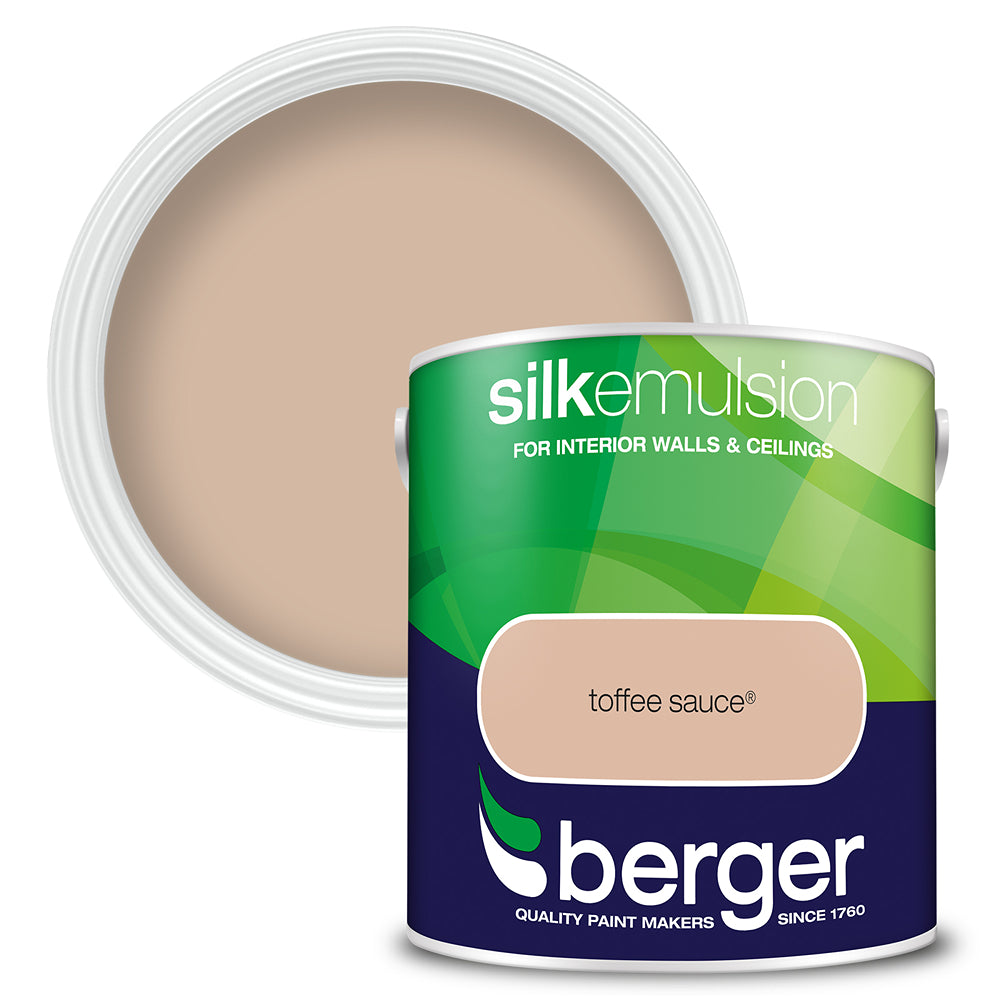 berger walls and ceilings silk emulsion paint  toffee sauce