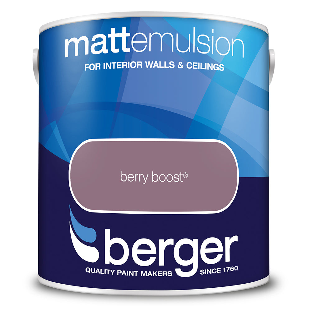 berger walls and ceilings matt emulsion paint  berry boost