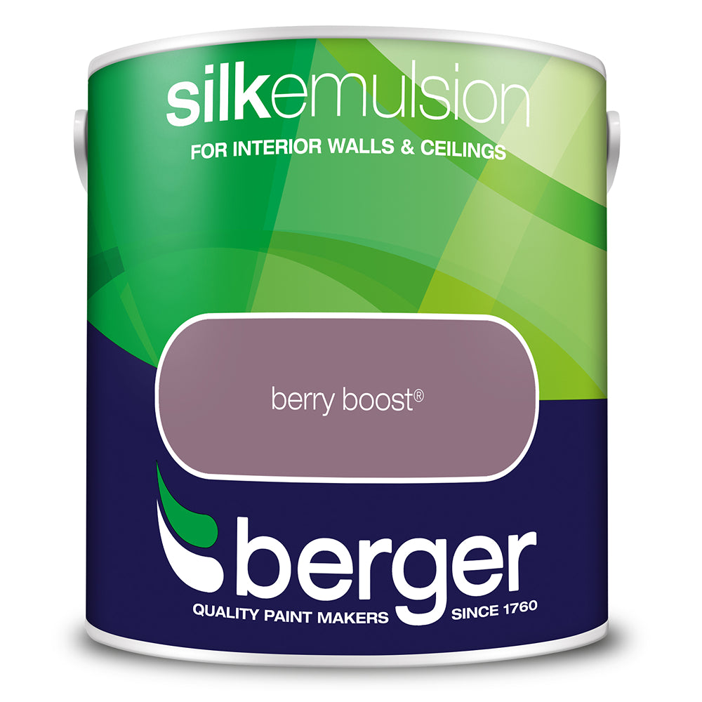 berger walls and ceilings silk emulsion paint  berry boost