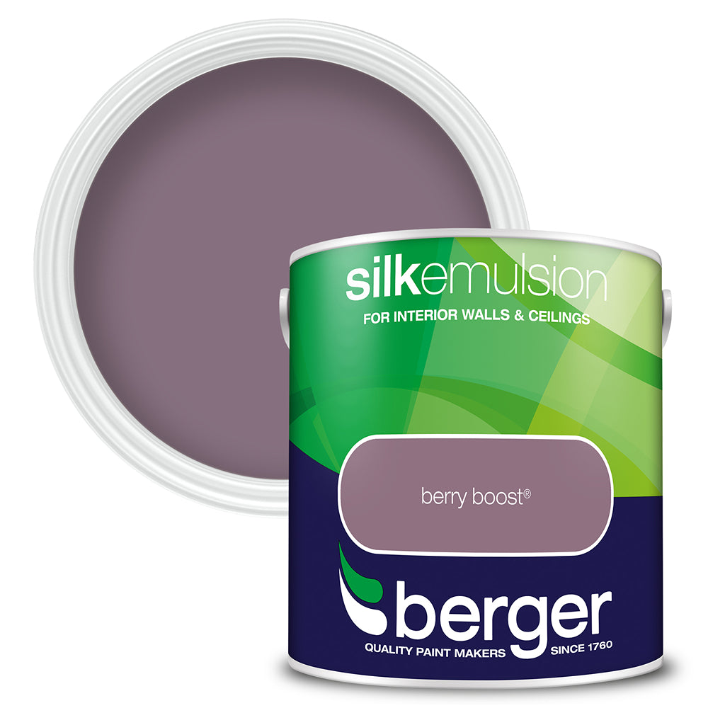 berger walls and ceilings silk emulsion paint  berry boost