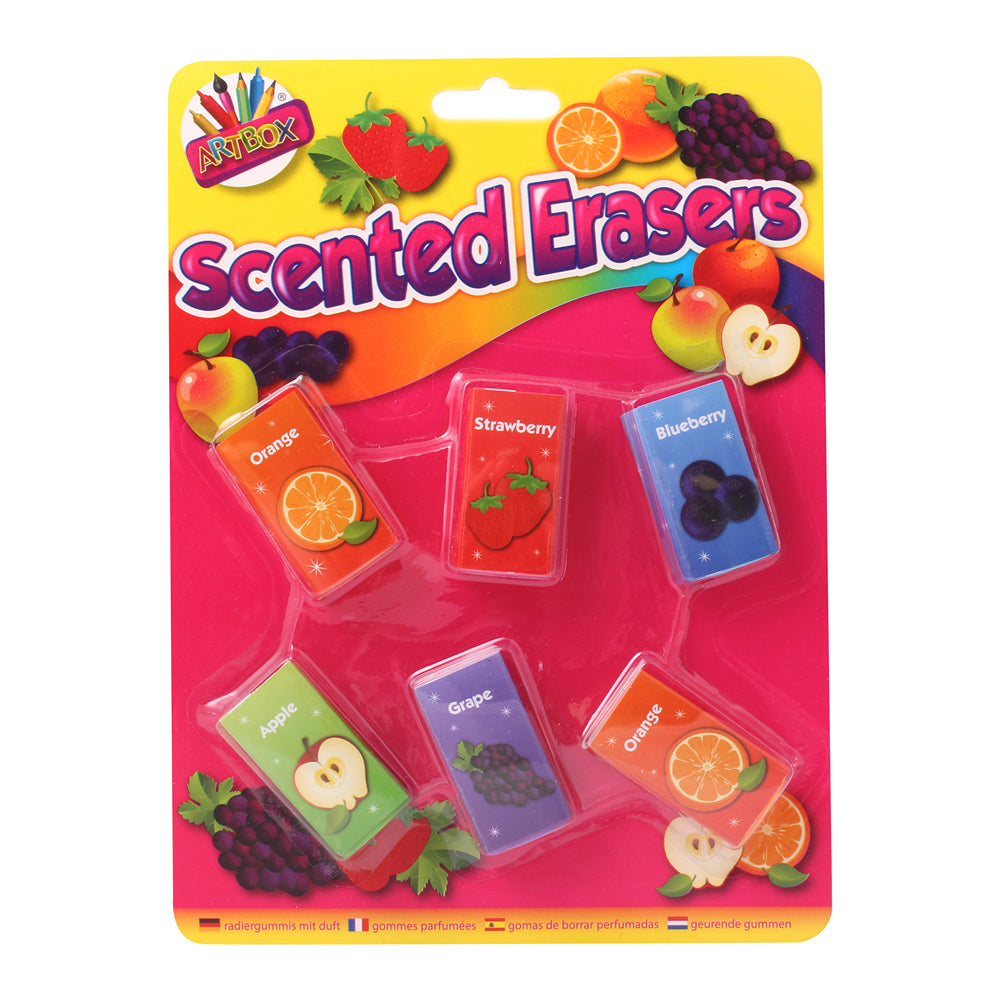 Artbox Fruit Scented Novelty Erasers | Pack of 6