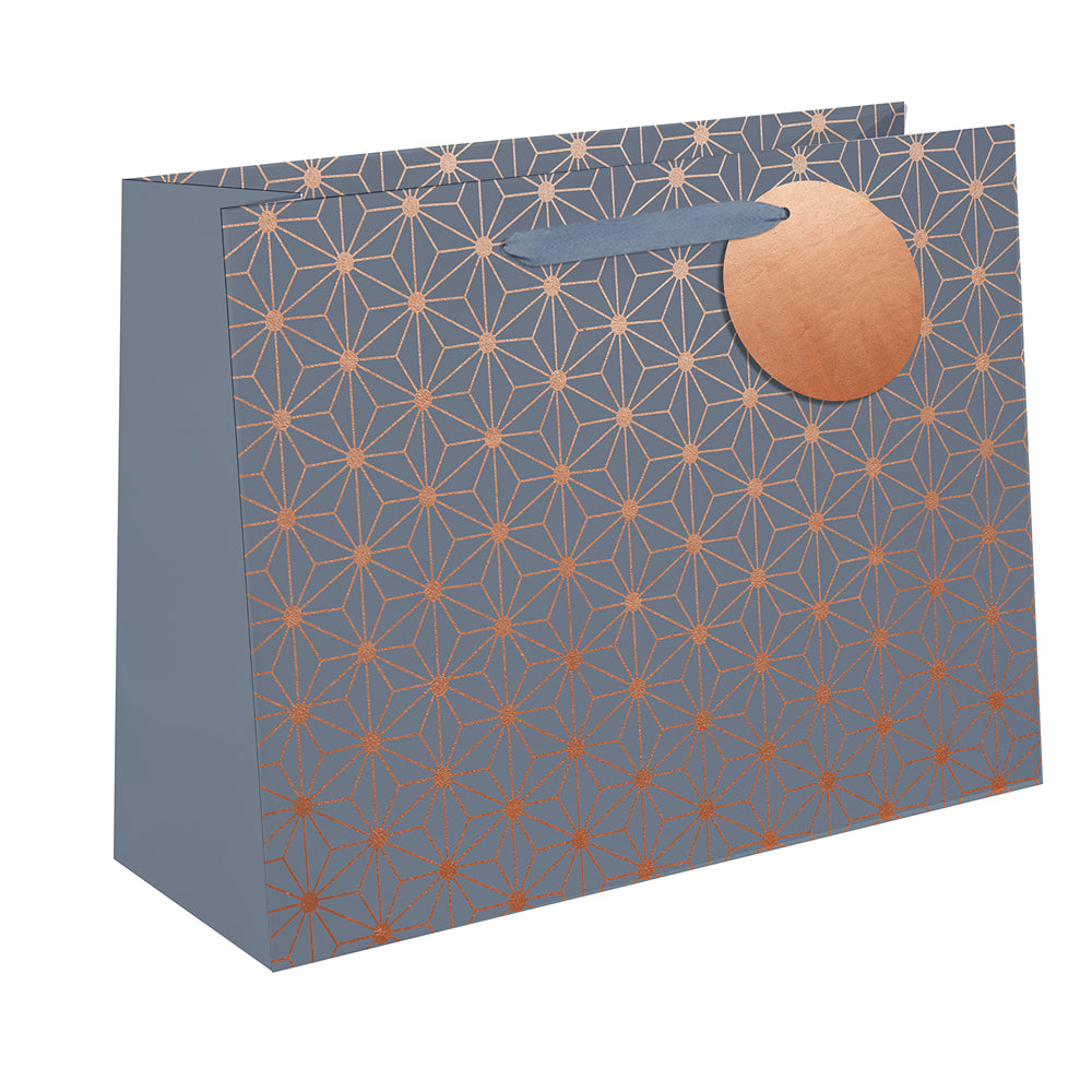 Tallon Extra Large Gift Bag - Grey Foil Geometric | 2 Assorted