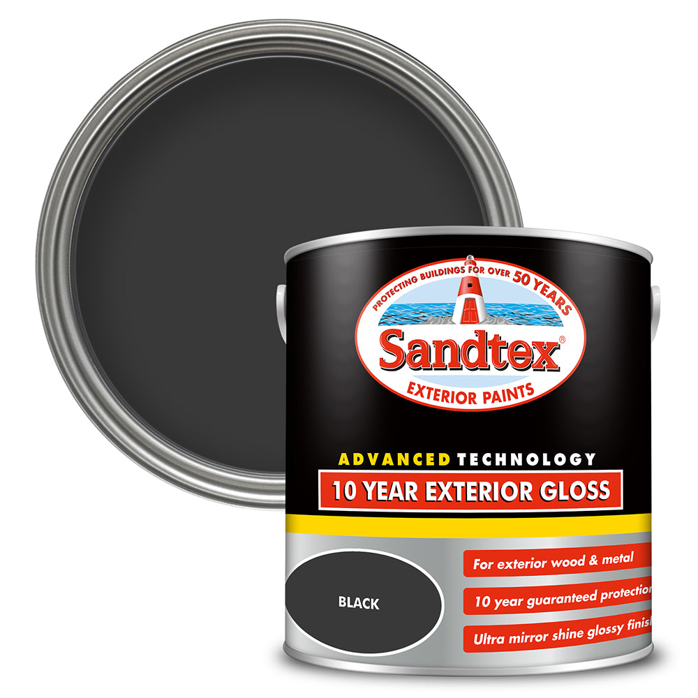 sandtex 10 year exterior gloss metal and wood paint black