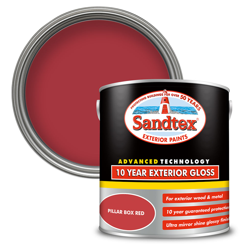 sandtex 10 year exterior gloss metal and wood paint pillar box red