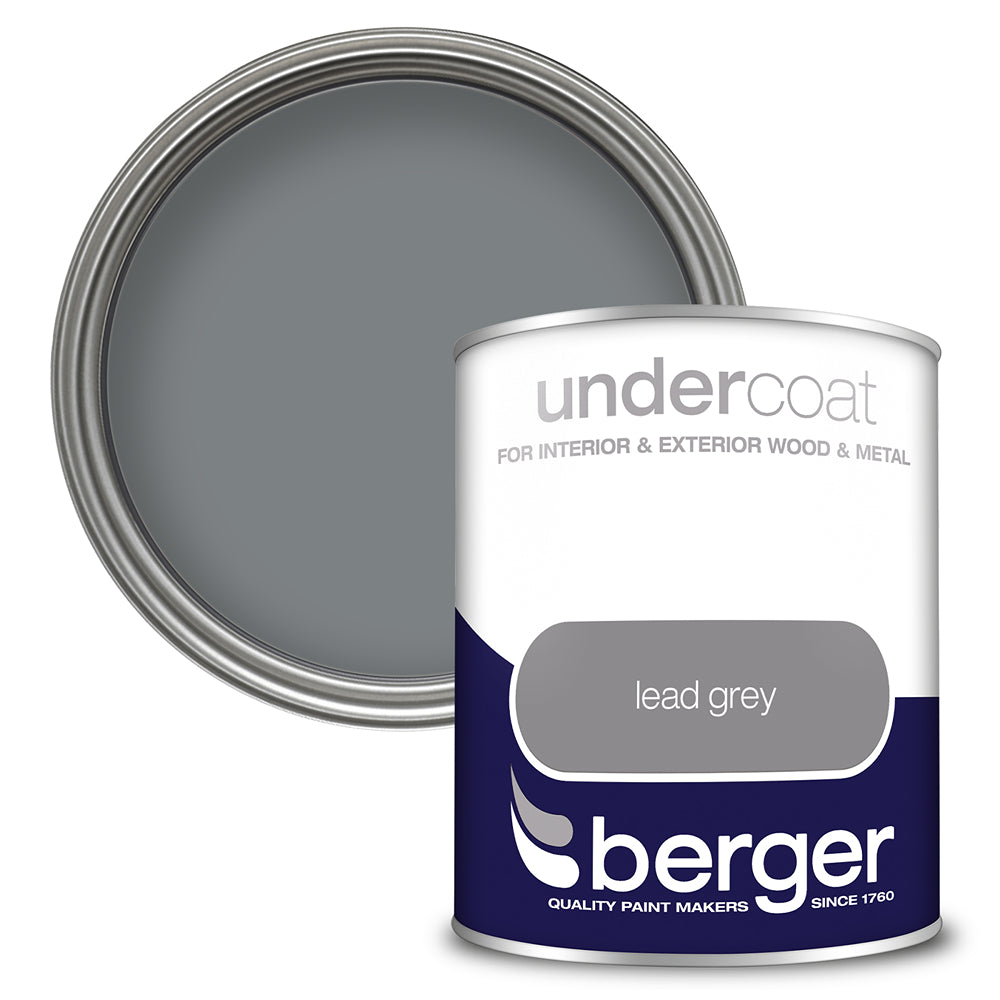 berger interior and exterior  wood and metal undercoat  lead grey