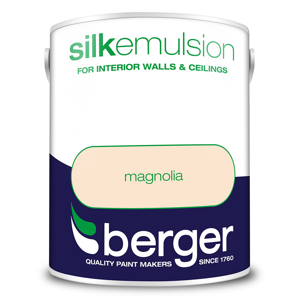 berger walls and ceilings silk emulsion paint  magnolia