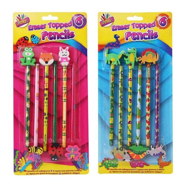 Artbox Eraser Topper Pencils | Pack of 6 - Choice Stores