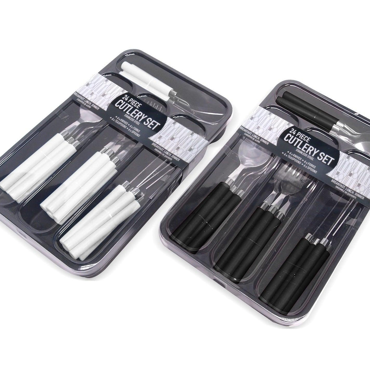 Cutlery 24Pc Set With Tray | 2 Assorted Colours | Instore Only - Choice Stores