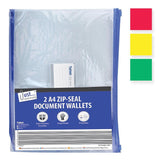 Just Stationery 2 A4 Zip Seal Document Wallets | Assorted Colours - Choice Stores