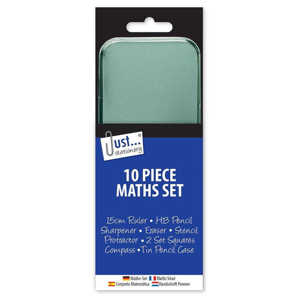 Just Stationery Maths Set In Case | 10 Pieces - Choice Stores