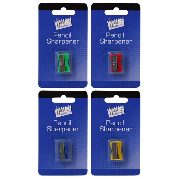 Just Stationery Pencil Sharpener | 4 Assorted Colours - Choice Stores