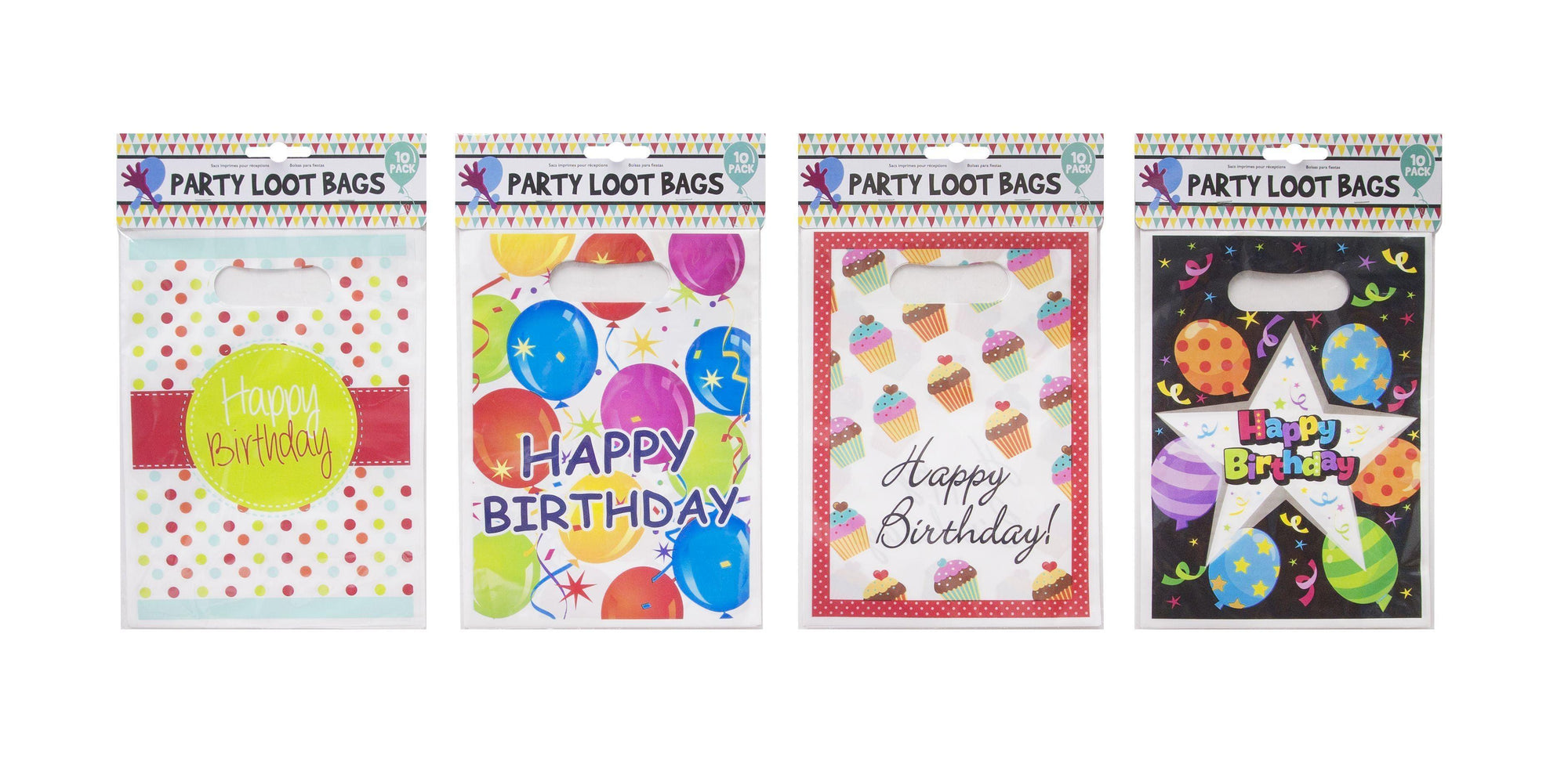 Party Loot Bags | 10 Pack | 16 cm x 23 cm | Assorted - Choice Stores